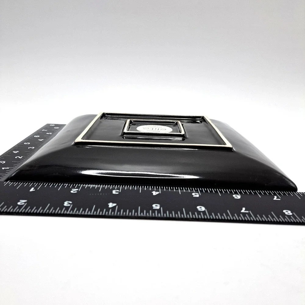 Gibson Elite Kaidence Square Dinner Plate Black Gray Ombre Ceramic Modern Safe